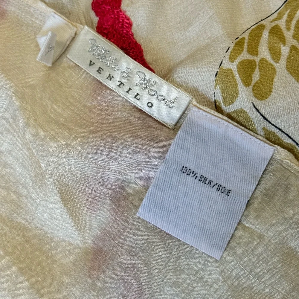 White and Wood Ventilo Women Scarf Multicolor Giraffes Print 100% Silk